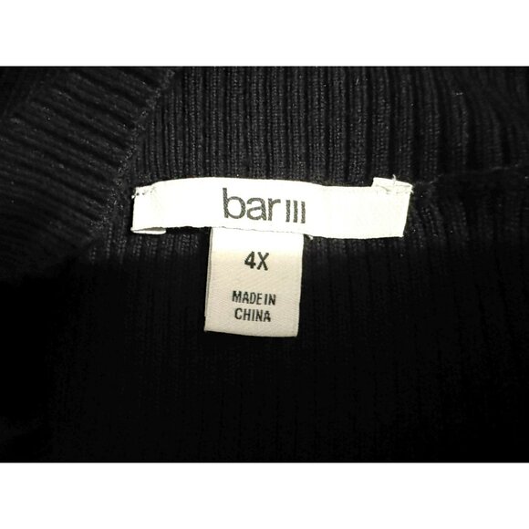 Bar III Black Stretch Ribbed Plus Size 4X Chest Cutout Long Sleeve Sweater NEW - Picture 5 of 7